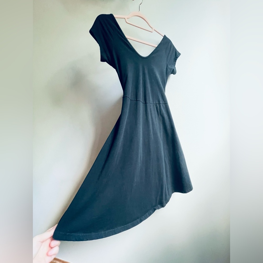 Women's Black Fit & Flare Crossback Mini Dress Size Medium